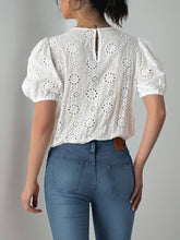 Perfee Tied Eyelet Short Sleeve Bodysuit OutfitFlow
